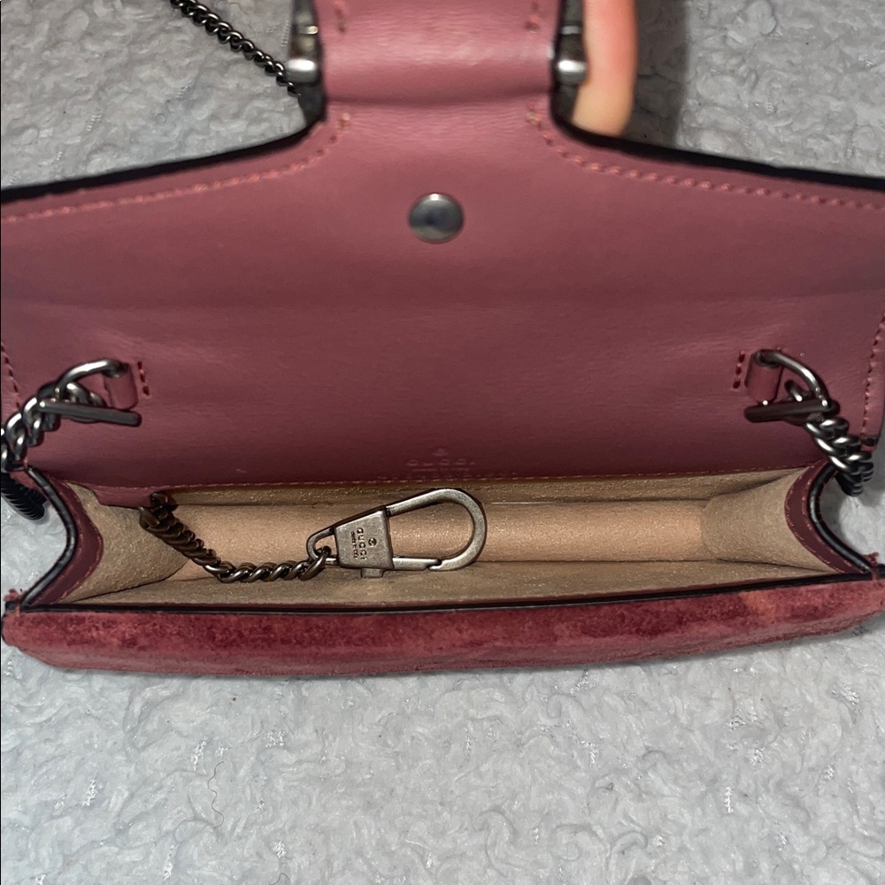 Gucci Dionysus GG Supreme Floral Pink Blooms Super Mini Chain Crossbody Bag - Picture 15 of 17